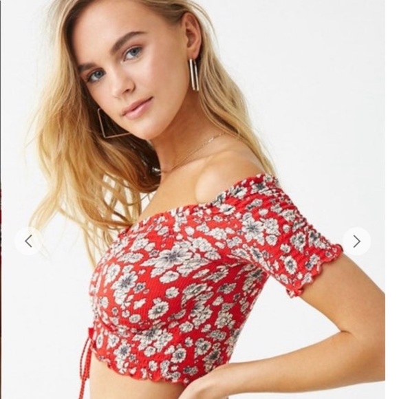 Forever 21 Floral Crop Top - Picture 1 of 9